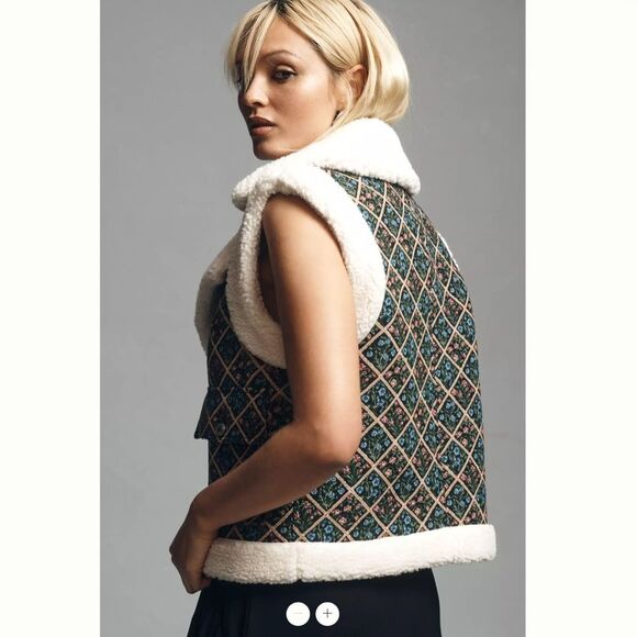 Anthropologie Avec Les Filles Jacquard Sherpa Vest - Picture 3 of 4